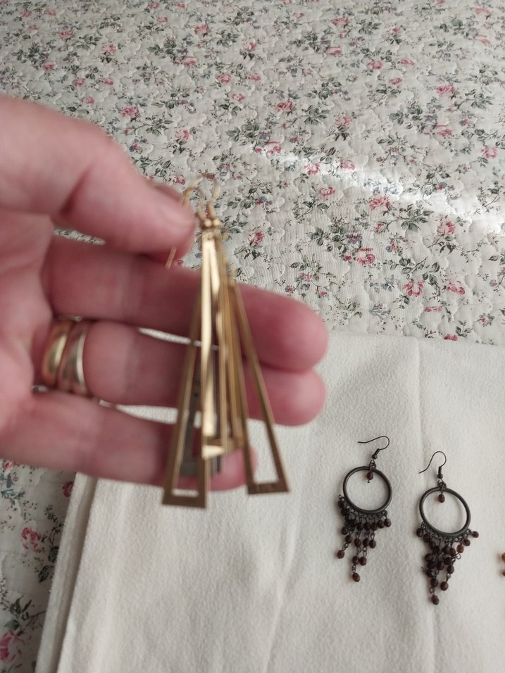 Bohem Tarz Kahverengi Boncuklu Küpe Seti - Görsel 2