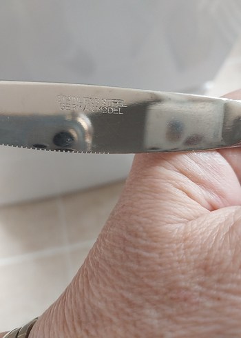 Parlak Gri Desenli Yemek Bıçağı Seti - Görsel 2