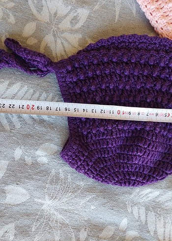 Çocuk Örgü Bere ve Şapka Seti Mor-Pembe - Görsel 3