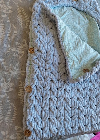 Gri Örgü Bebek Battaniyesi - Görsel 2