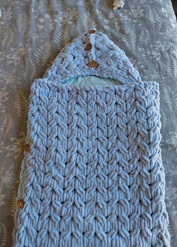 Gri Örgü Bebek Battaniyesi - Görsel 4