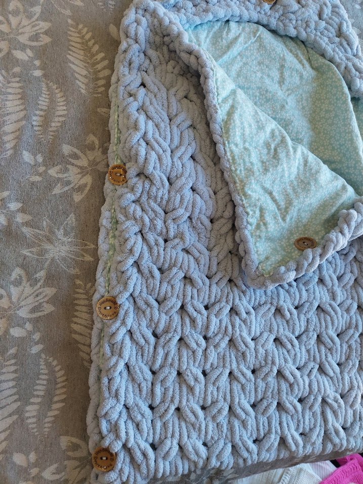 Gri Örgü Bebek Battaniyesi - Görsel 2