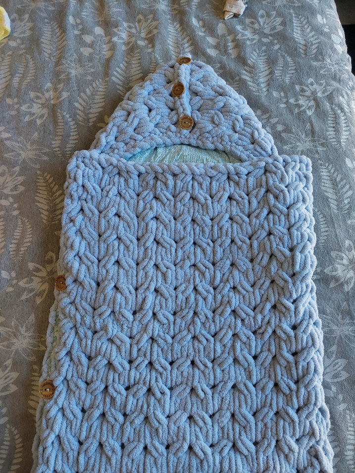 Gri Örgü Bebek Battaniyesi - Görsel 4