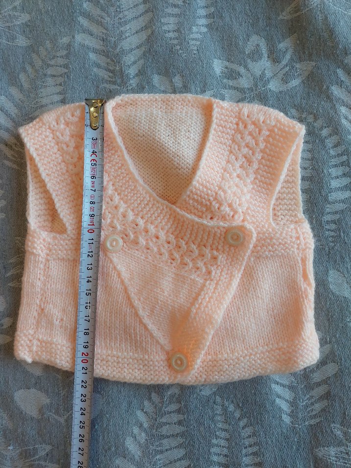 Kız Çocuk Bej Kolsuz Örgü Süveter - Görsel 2