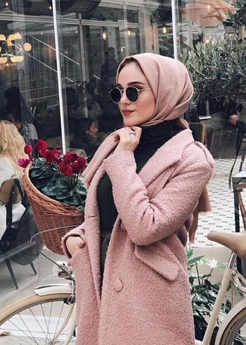 Pembe Uzun Kesim Kadın Kaban