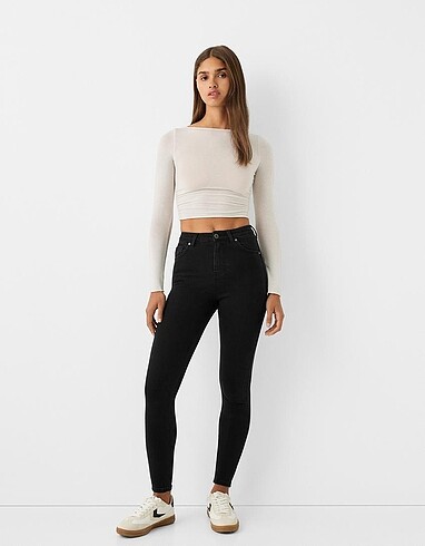 s Beden Bershka siyah ve mavi skinny