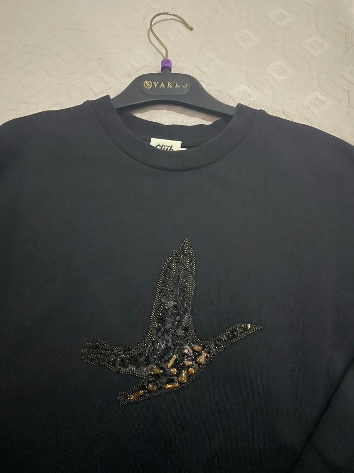 Kadın Siyah Uzun Kollu Salaş Tunik - Görsel 3