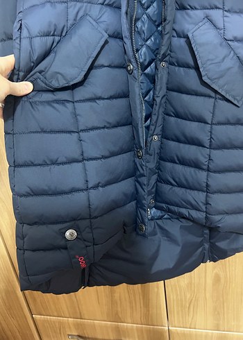 Kadın Koyu Mavi Midi Kışlık Mont - Görsel 7