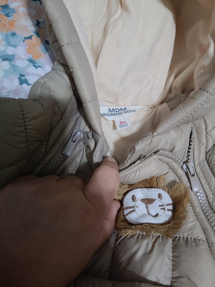 Kürk Detaylı Kahverengi Bebek mont - Görsel 3