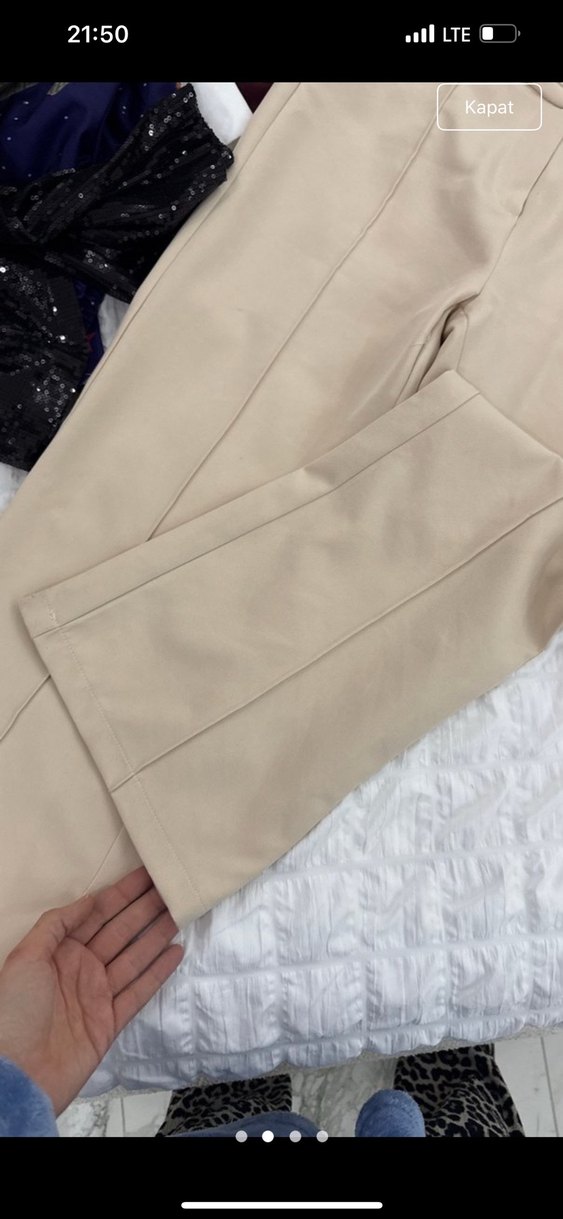 Bej Kadın Kumaş Pantolon vesna - Görsel 2