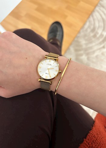 Altın Renkli Modern Klasik Kadın Kol Saati - Görsel 4