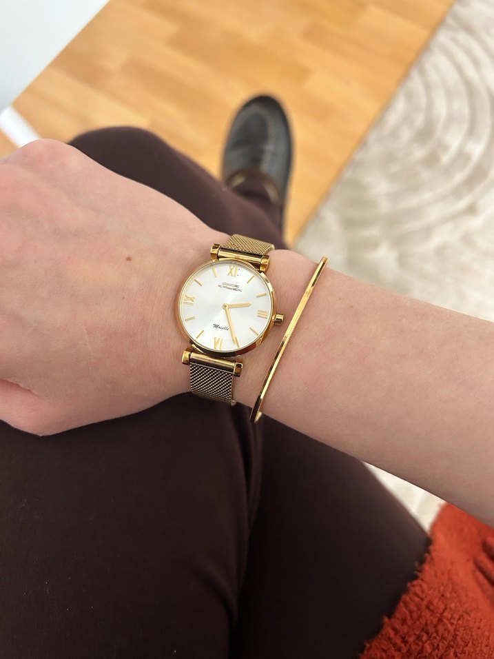 Altın Renkli Modern Klasik Kadın Kol Saati - Görsel 4