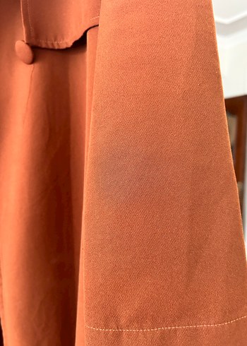 Kadın Kahverengi Süet Uzun Trençkot - Görsel 2