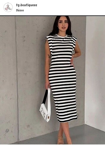 Çizgili elbise midi boy s-m/m-l bedenleri mevcut