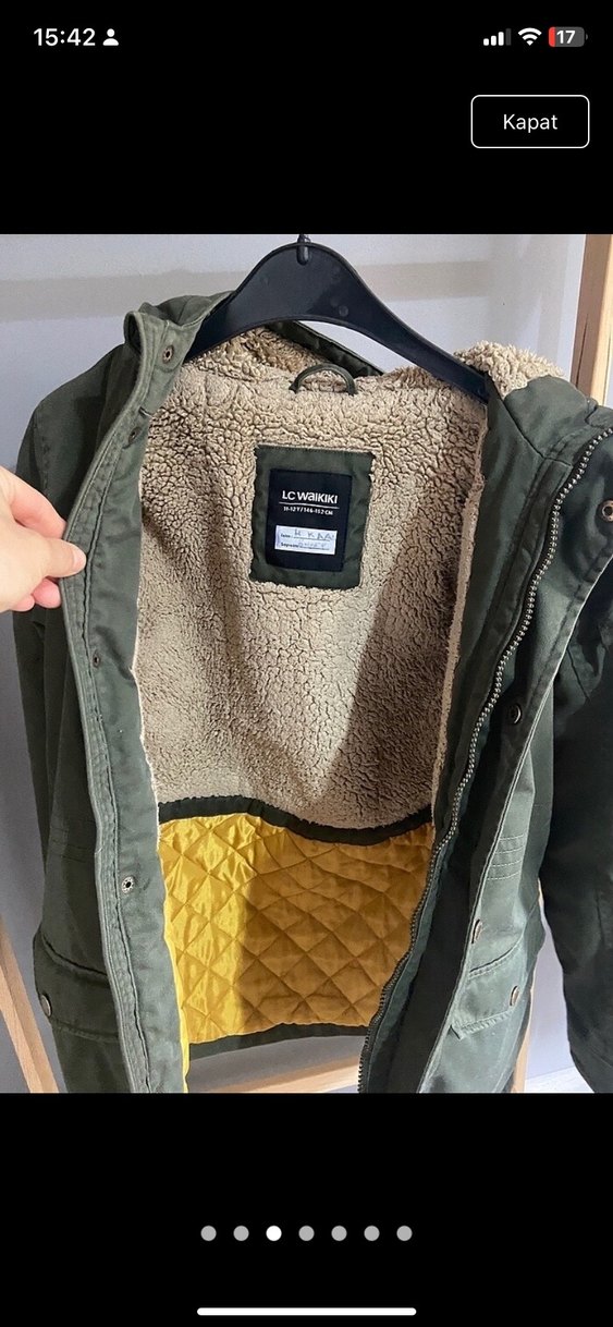 Erkek Çocuk Haki Kamuflaj Düğmeli Mont - Görsel 3