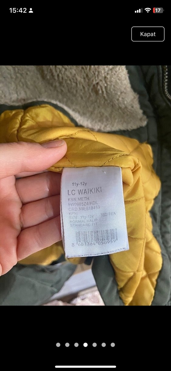 Erkek Çocuk Haki Kamuflaj Düğmeli Mont - Görsel 4