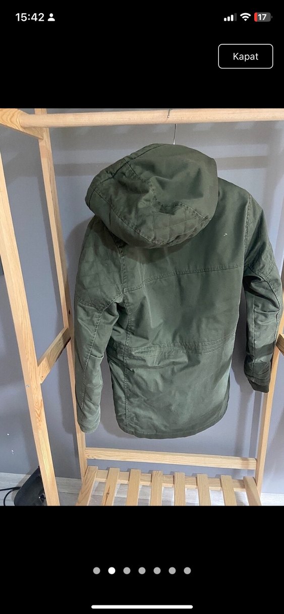 Erkek Çocuk Haki Kamuflaj Düğmeli Mont - Görsel 2