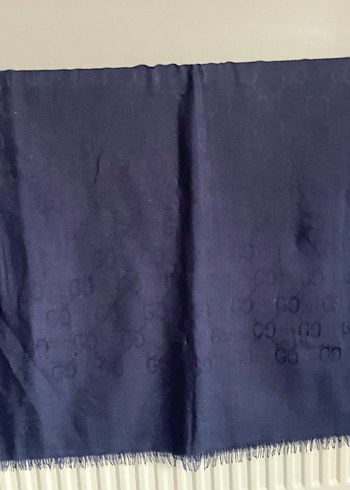 Kendinden desenli Lacivert Şal - Görsel 2