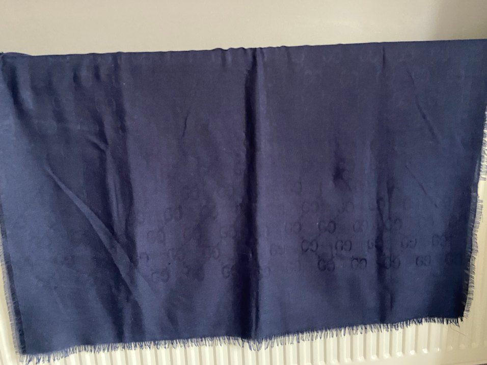 Kendinden desenli Lacivert Şal - Görsel 2