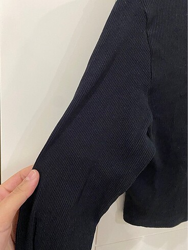 H&M H&M siyah uzun kollu crop