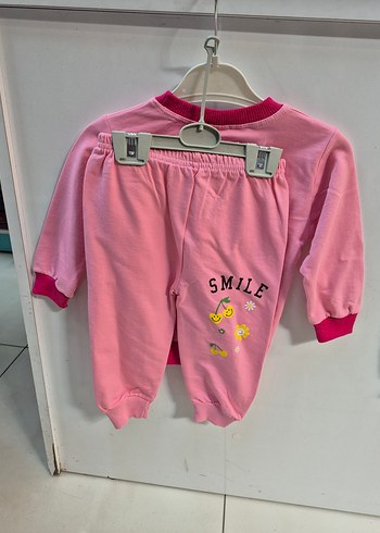 Pembe Uzun Kollu Bebek Kız Takımı - Görsel 2