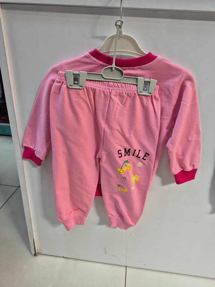 Pembe Uzun Kollu Bebek Kız Takımı - Görsel 2