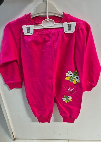 Uzun Kollu Pembe Kız Bebek Takımı - Görsel 3