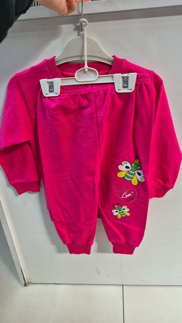 Uzun Kollu Pembe Kız Bebek Takımı - Görsel 3