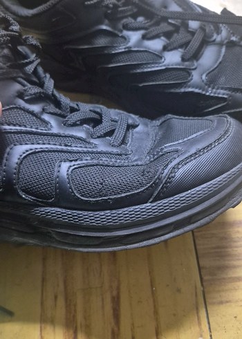 Siyah Goth Tarzı Erkek Ayakkabı Bağcıkları - Görsel 2