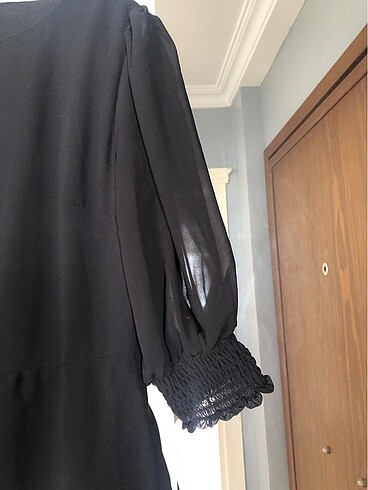 Trendyol & Milla Abiye kolları şifon siyah elbise trendyol