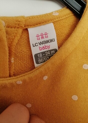 18-24 Ay Beden sarı Renk LCW Kız Bebek Sarı Puantiyeli Elbise 