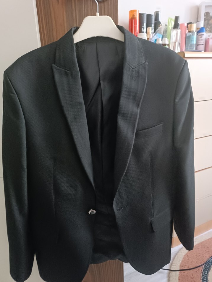 Erkek Siyah Klasik Düğmeli Takım Ceketi - Görsel 2