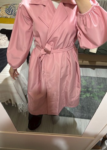 Pembe Midi Trençkot, Kuşaklı, Salaş Kesim