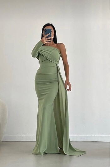 Mint yeşili abiye