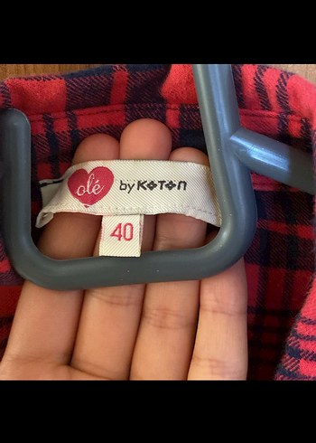 Koton Kırmızı Ekose Düğmeli Kadın Gömlek