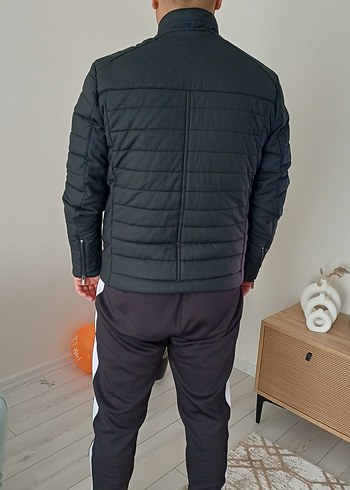 LCW Siyah Erkek Deri görünümlü mont - Görsel 5