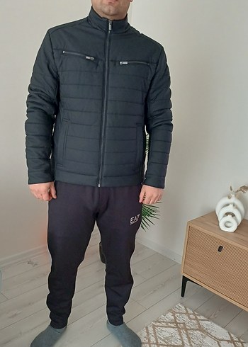 LCW Siyah Erkek Deri görünümlü mont - Görsel 4