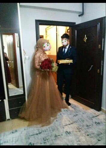 Taşlı kabarık peri abiye - Görsel 2