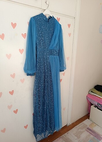 Mavi tesettür abiye - Görsel 6