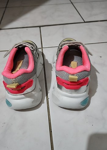 Kız Çocuk Gri Sneaker Velcro Bantlı - Görsel 4