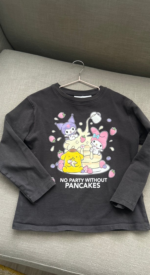 Kız Çocuk Gri Baskılı Kısa Kollu Tişört - Görsel 3