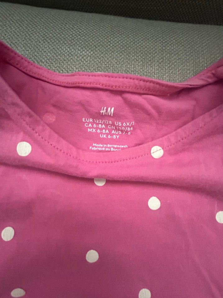 Kolsuz Pembe Puantiyeli Kız Elbisesi - Görsel 5