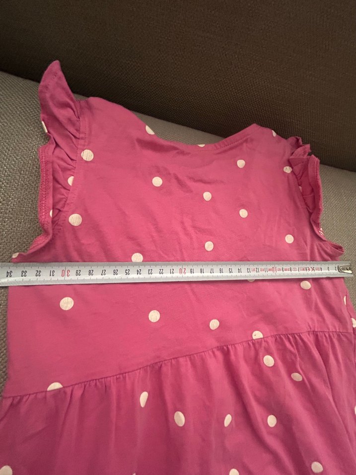 Kolsuz Pembe Puantiyeli Kız Elbisesi - Görsel 4