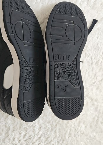 42 Beden beyaz Renk Puma Siyah Beyaz Bağcıklı Spor Ayakkabı