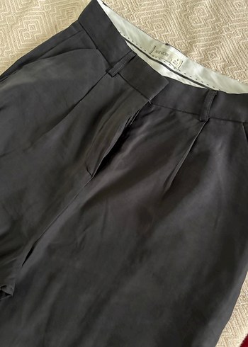 Kadın Siyah Keten Salaş Kumaş Pantolon - Görsel 11