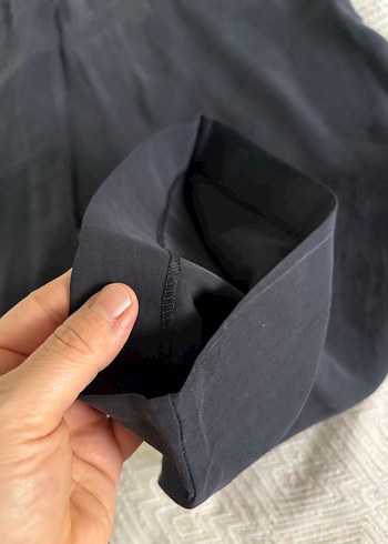 Kadın Siyah Keten Salaş Kumaş Pantolon - Görsel 2