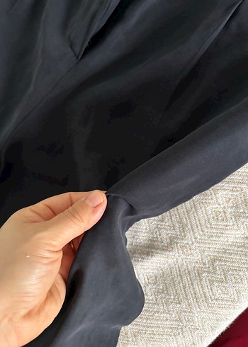 Kadın Siyah Keten Salaş Kumaş Pantolon - Görsel 12