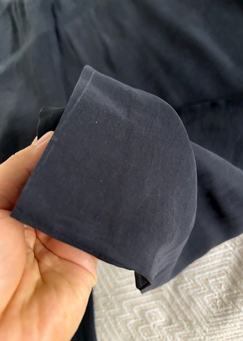 Kadın Siyah Keten Salaş Kumaş Pantolon - Görsel 3