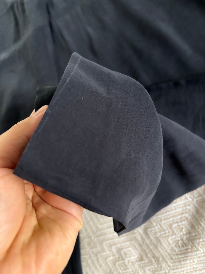 Kadın Siyah Keten Salaş Kumaş Pantolon - Görsel 3