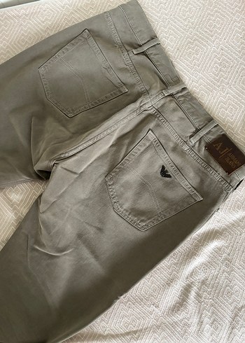 Düğmeli Erkek Keten Pantolon - Haki - Görsel 5